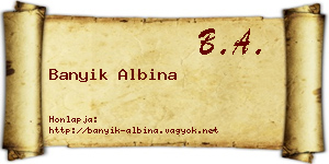 Banyik Albina névjegykártya